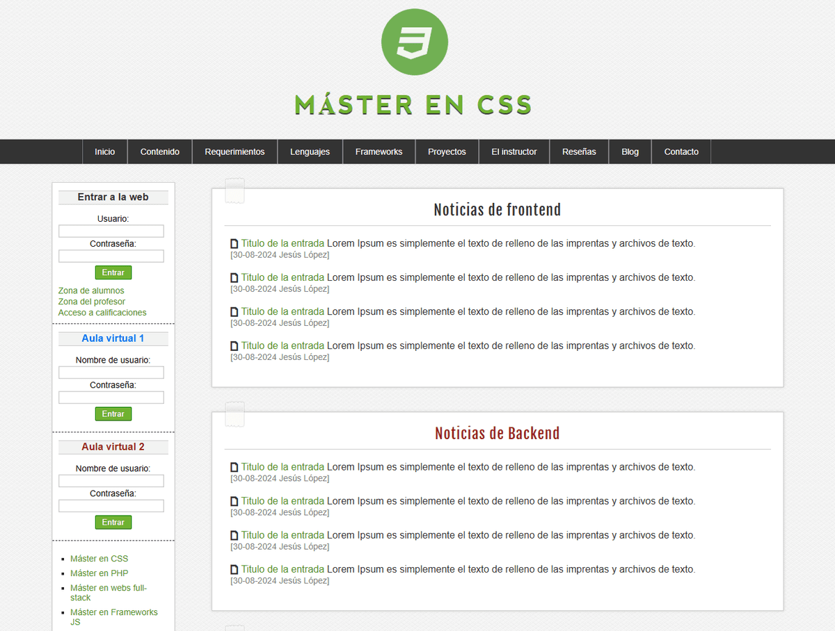Screenshot of Corporate Landing Page project